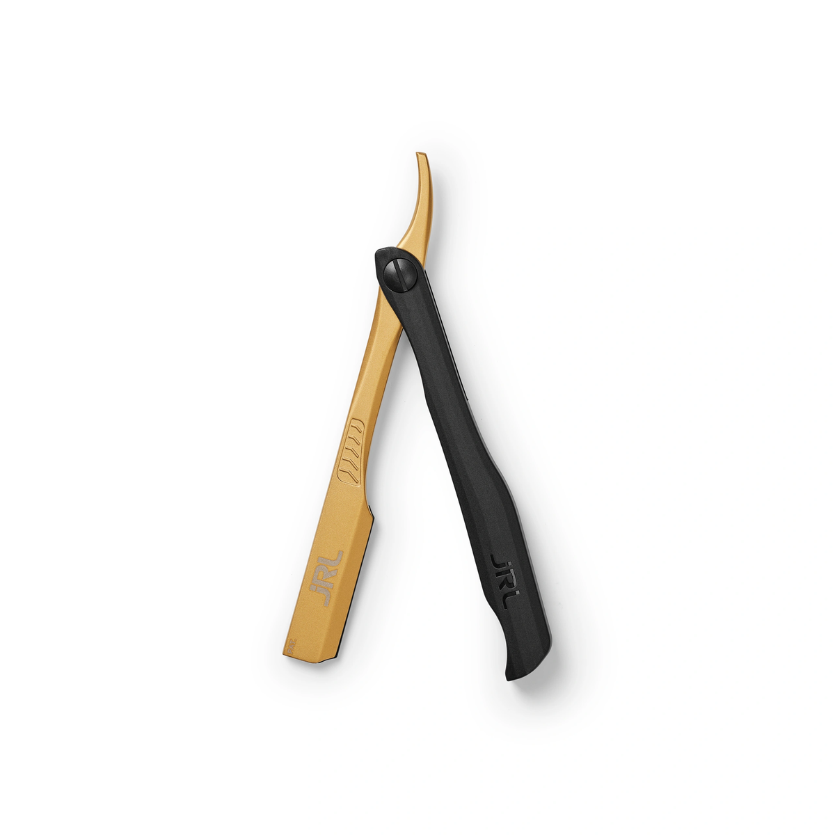 JRL Magnetic Straight Edge Razor goud – barber scheermes met gouden mesarm en zwart handvat