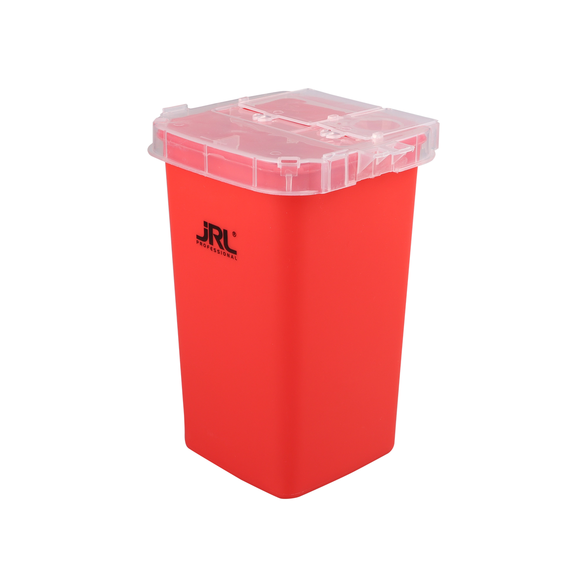 JRL Waste Blade Container rood – doorprikbestendige opvangbox voor gebruikte scheermesjes met inworpsleuf