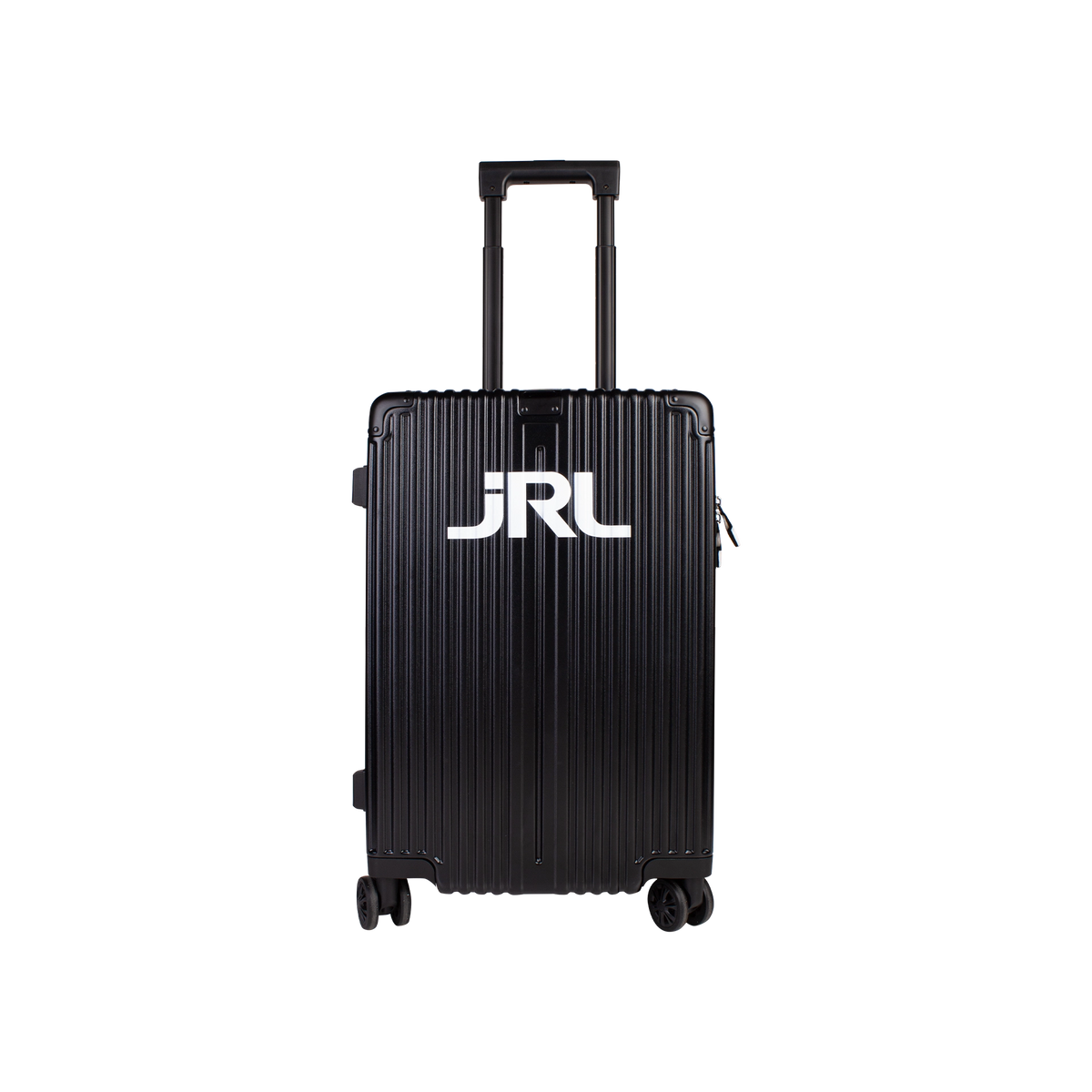 JRL Suitcase Medium 61 cm – harde barber koffer op 4 wielen met telescoopgreep, vooraanzicht op witte achtergrond