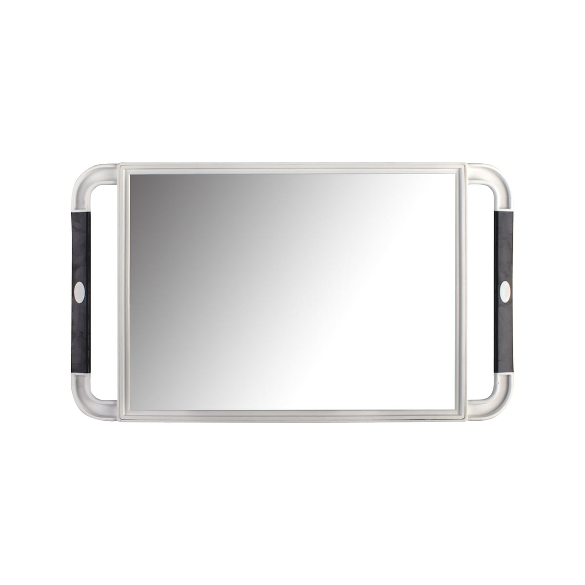 JRL Large Hand Held Mirror – grote rechthoekige kappers handspiegel met dubbele handgreep, vooraanzicht