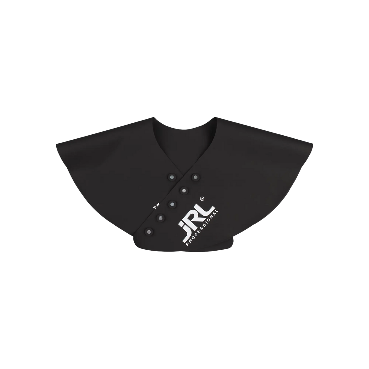 JRL Silicone Cutting Collar – zwarte siliconen knipkraag voor kapper en barber, vooraanzicht op witte achtergrond